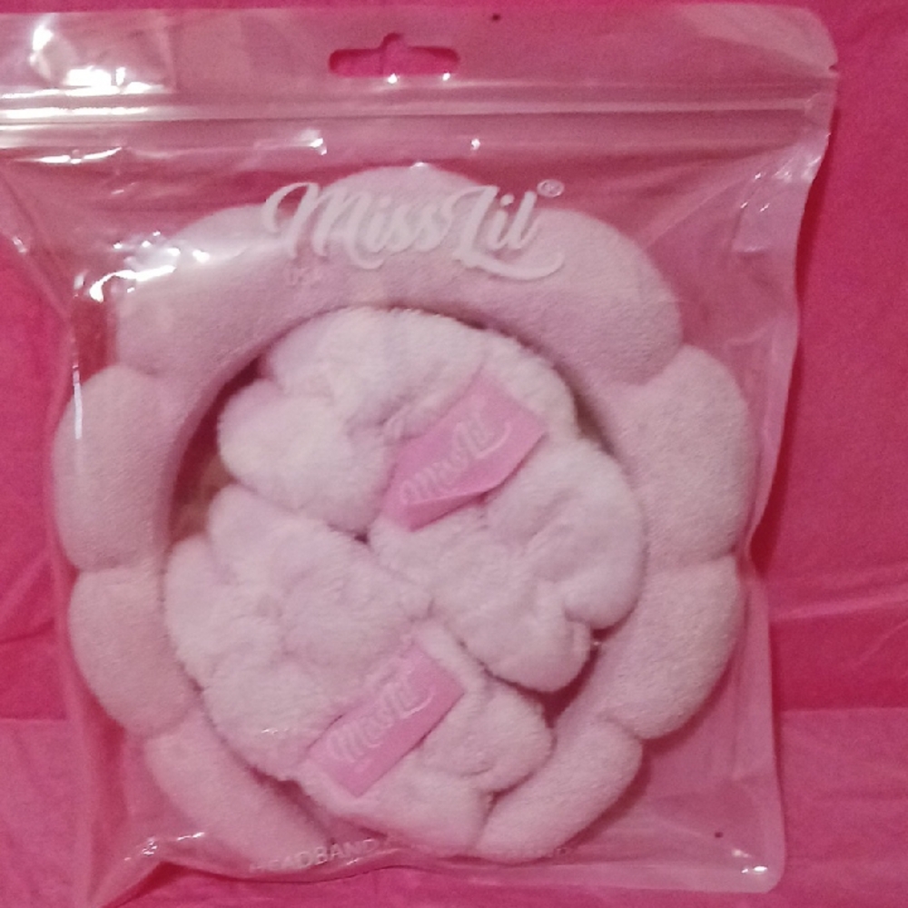 Pink Plush Headband Set